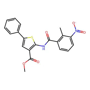 Methyl 2-[(2-methyl-3-nitrobenzoyl)amino]-5-phenylthiophene-3-carboxylate structure