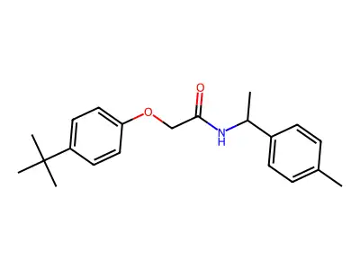 2-(4-tert-butylphenoxy)-N-[1-(4-methylphenyl)ethyl]acetamide structure