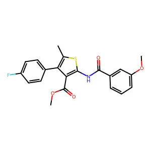 methyl 4-(4-fluorophenyl)-2-[(3-methoxybenzoyl)amino]-5-methylthiophene-3-carboxylate structure