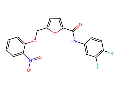 N-(3,4-difluorophenyl)-5-[(2-nitrophenoxy)methyl]furan-2-carboxamide structure
