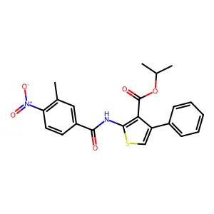 Propan-2-yl 2-[(3-methyl-4-nitrobenzoyl)amino]-4-phenylthiophene-3-carboxylate structure