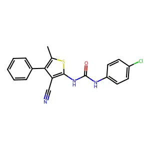1-(4-Chlorophenyl)-3-(3-cyano-5-methyl-4-phenylthiophen-2-yl)urea structure