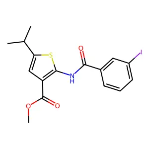 Methyl 2-[(3-iodobenzoyl)amino]-5-isopropyl-3-thiophenecarboxylate structure