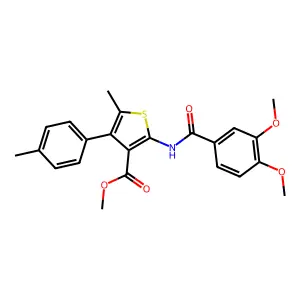 methyl 2-[(3,4-dimethoxybenzoyl)amino]-5-methyl-4-(4-methylphenyl)thiophene-3-carboxylate structure
