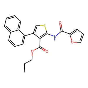 Propyl 2-(2-furoylamino)-4-(1-naphthyl)-3-thiophenecarboxylate structure