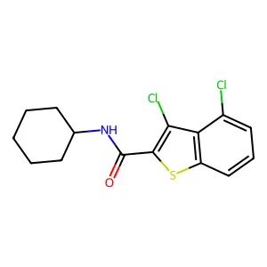 3,4-dichloro-N-cyclohexyl-1-benzothiophene-2-carboxamide structure