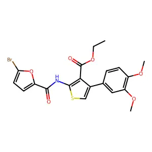 Ethyl 2-[(5-bromofuran-2-carbonyl)amino]-4-(3,4-dimethoxyphenyl)thiophene-3-carboxylate structure