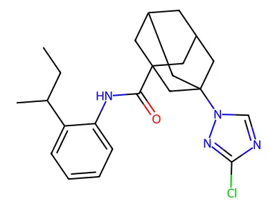 N-(2-butan-2-ylphenyl)-3-(3-chloro-1,2,4-triazol-1-yl)adamantane-1-carboxamide structure