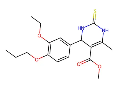 methyl 4-(3-ethoxy-4-propoxyphenyl)-6-methyl-2-thioxo-1,2,3,4-tetrahydro-5-pyrimidinecarboxylate structure