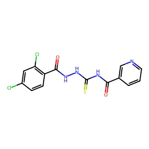 N-[[(2,4-dichlorobenzoyl)amino]carbamothioyl]pyridine-3-carboxamide structure