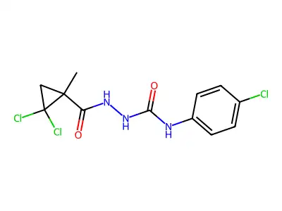 1-(4-Chlorophenyl)-3-[(2,2-dichloro-1-methylcyclopropanecarbonyl)amino]urea structure