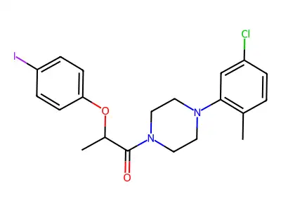 1-[4-(5-Chloro-2-methylphenyl)piperazin-1-yl]-2-(4-iodophenoxy)propan-1-one structure
