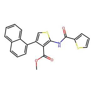 Methyl 4-naphthalen-1-yl-2-(thiophene-2-carbonylamino)thiophene-3-carboxylate structure