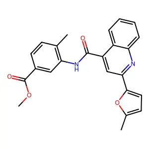 Methyl 4-methyl-3-[[2-(5-methylfuran-2-yl)quinoline-4-carbonyl]amino]benzoate structure