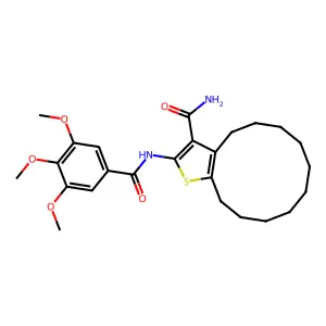 2-[(3,4,5-trimethoxybenzoyl)amino]-4,5,6,7,8,9,10,11,12,13-decahydrocyclododeca[b]thiophene-3-carboxamide structure