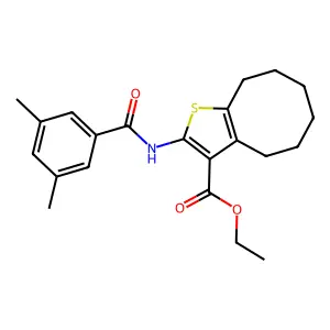 ethyl 2-[(3,5-dimethylbenzoyl)amino]-4,5,6,7,8,9-hexahydrocycloocta[b]thiophene-3-carboxylate structure