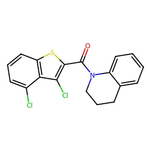 (3,4-dichloro-1-benzothiophen-2-yl)-(3,4-dihydro-2H-quinolin-1-yl)methanone structure