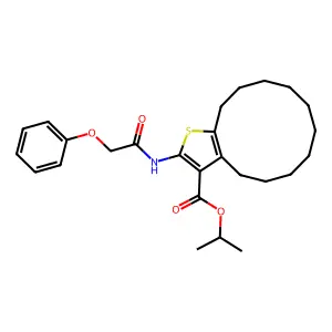 isopropyl 2-[(phenoxyacetyl)amino]-4,5,6,7,8,9,10,11,12,13-decahydrocyclododeca[b]thiophene-3-carboxylate structure
