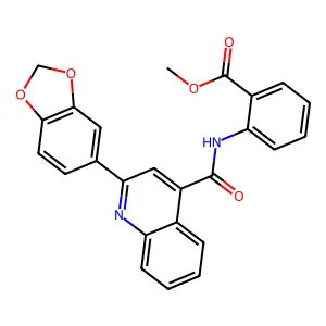 Methyl 2-[[2-(1,3-benzodioxol-5-yl)quinoline-4-carbonyl]amino]benzoate structure