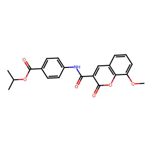 Propan-2-yl 4-[(8-methoxy-2-oxochromene-3-carbonyl)amino]benzoate structure