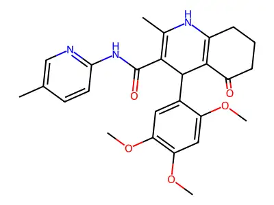 2-methyl-N-(5-methylpyridin-2-yl)-5-oxo-4-(2,4,5-trimethoxyphenyl)-1,4,5,6,7,8-hexahydroquinoline-3-carboxamide structure