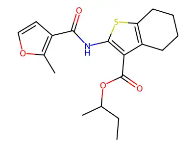 butan-2-yl 2-[(2-methylfuran-3-carbonyl)amino]-4,5,6,7-tetrahydro-1-benzothiophene-3-carboxylate structure