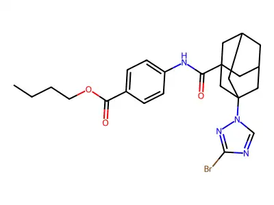 butyl 4-({[3-(3-bromo-1H-1,2,4-triazol-1-yl)-1-adamantyl]carbonyl}amino)benzoate structure