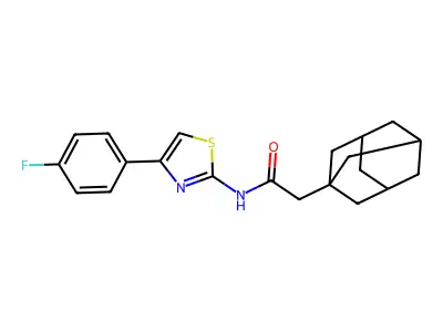 2-(1-adamantyl)-N-[4-(4-fluorophenyl)-1,3-thiazol-2-yl]acetamide structure