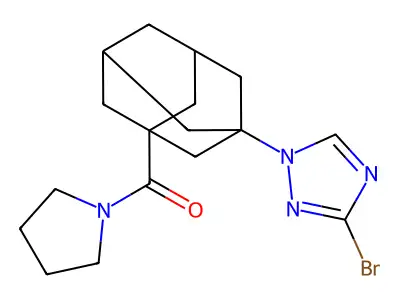[3-(3-Bromo-1,2,4-triazol-1-yl)-1-adamantyl]-pyrrolidin-1-ylmethanone structure