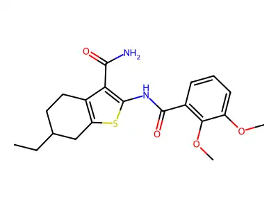 2-[(2,3-dimethoxybenzoyl)amino]-6-ethyl-4,5,6,7-tetrahydro-1-benzothiophene-3-carboxamide structure
