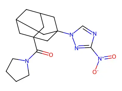 [3-(3-Nitro-1,2,4-triazol-1-yl)-1-adamantyl]-pyrrolidin-1-ylmethanone structure