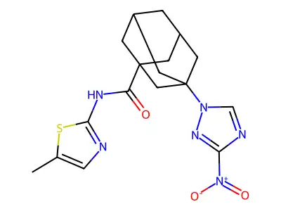 N-(5-methyl-1,3-thiazol-2-yl)-3-(3-nitro-1,2,4-triazol-1-yl)adamantane-1-carboxamide structure
