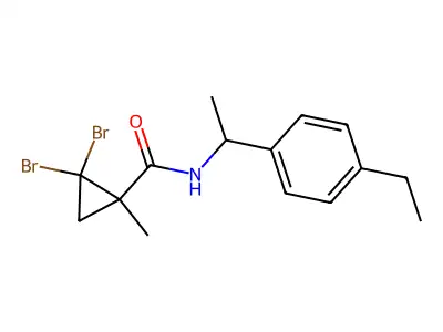2,2-Dibromo-N-[1-(4-ethylphenyl)ethyl]-1-methylcyclopropanecarboxamide structure