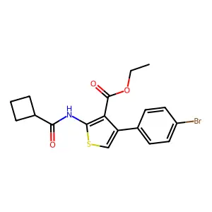 Ethyl 4-(4-bromophenyl)-2-(cyclobutanecarbonylamino)thiophene-3-carboxylate structure