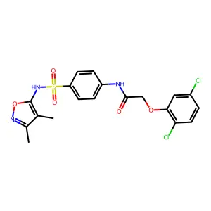 2-(2,5-dichlorophenoxy)-N-[4-[(3,4-dimethyl-1,2-oxazol-5-yl)sulfamoyl]phenyl]acetamide structure
