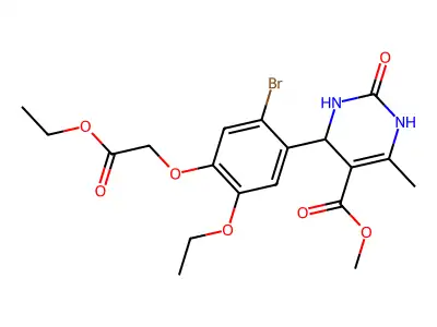methyl 4-[2-bromo-5-ethoxy-4-(2-ethoxy-2-oxoethoxy)phenyl]-6-methyl-2-oxo-1,2,3,4-tetrahydro-5-pyrimidinecarboxylate structure