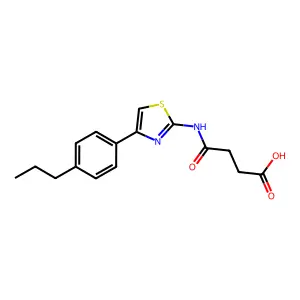 4-Oxo-4-[[4-(4-propylphenyl)-1,3-thiazol-2-yl]amino]butanoic acid structure