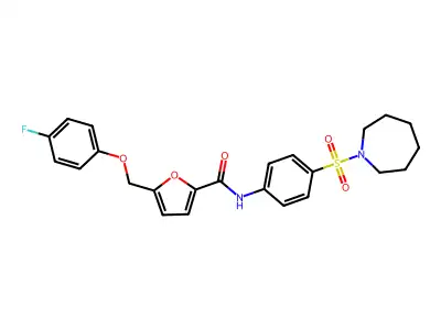 N-[4-(azepan-1-ylsulfonyl)phenyl]-5-[(4-fluorophenoxy)methyl]furan-2-carboxamide structure