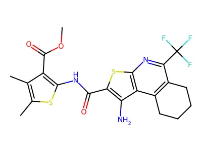 METHYL 2-({[1-AMINO-5-(TRIFLUOROMETHYL)-6,7,8,9-TETRAHYDROTHIENO[2,3-C]ISOQUINOLIN-2-YL]CARBONYL}AMINO)-4,5-DIMETHYL-3-THIOPHENECARBOXYLATE structure