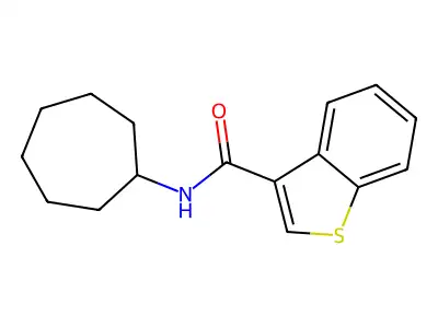 N-cycloheptyl-1-benzothiophene-3-carboxamide structure