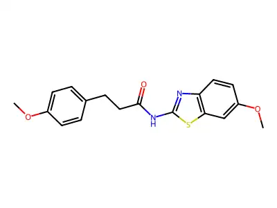 N-(6-methoxy-1,3-benzothiazol-2-yl)-3-(4-methoxyphenyl)propanamide structure