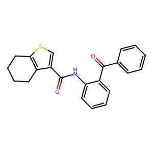 N-(2-benzoylphenyl)-4,5,6,7-tetrahydro-1-benzothiophene-3-carboxamide structure