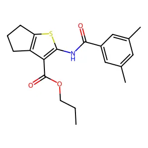 propyl 2-[(3,5-dimethylbenzoyl)amino]-5,6-dihydro-4H-cyclopenta[b]thiophene-3-carboxylate structure