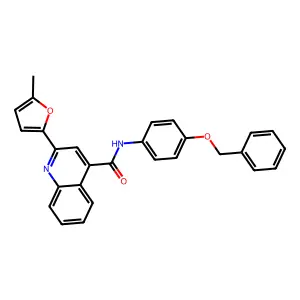 2-(5-methylfuran-2-yl)-N-(4-phenylmethoxyphenyl)quinoline-4-carboxamide structure