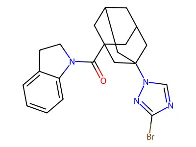 [3-(3-Bromo-1,2,4-triazol-1-yl)-1-adamantyl]-(2,3-dihydroindol-1-yl)methanone structure