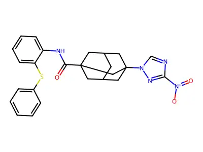 3-(3-nitro-1,2,4-triazol-1-yl)-N-(2-phenylsulfanylphenyl)adamantane-1-carboxamide structure