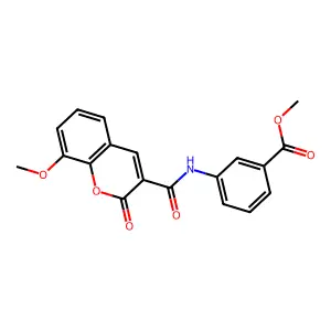 methyl 3-{[(8-methoxy-2-oxo-2H-chromen-3-yl)carbonyl]amino}benzoate structure