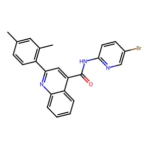 N-(5-bromopyridin-2-yl)-2-(2,4-dimethylphenyl)quinoline-4-carboxamide structure