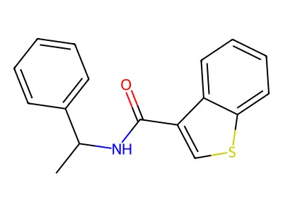 N-(1-phenylethyl)-1-benzothiophene-3-carboxamide structure
