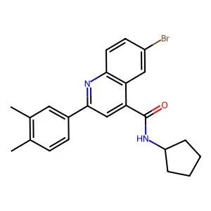 6-bromo-N-cyclopentyl-2-(3,4-dimethylphenyl)quinoline-4-carboxamide structure